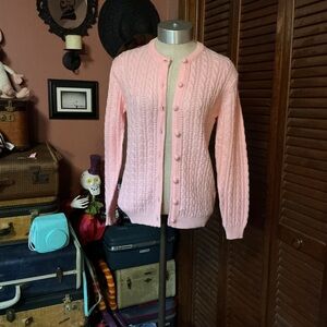 Dean of Scotland Pink Women's Cardigan Sweater